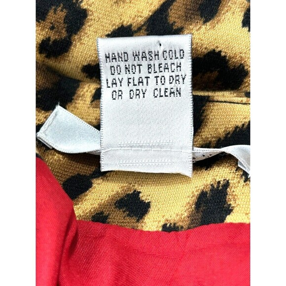 MD NY Women Sz 12 Dress Sleeveless Sheath Bodycon Leopard Print Black Side Panel - Picture 12 of 12